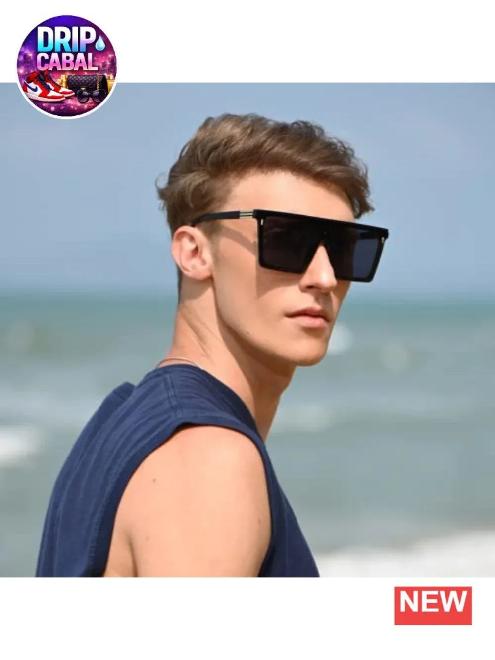 Oversized Square Sunglasses for Women Men UV400 Flat Top Big Shades